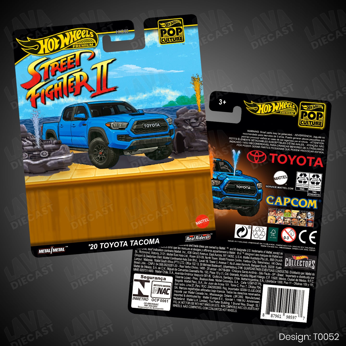 STREET FIGHTER 2 '20 TOYOTA TACOMA Theme Premium Custom Hot Wheels Card for 1:64 Diecast