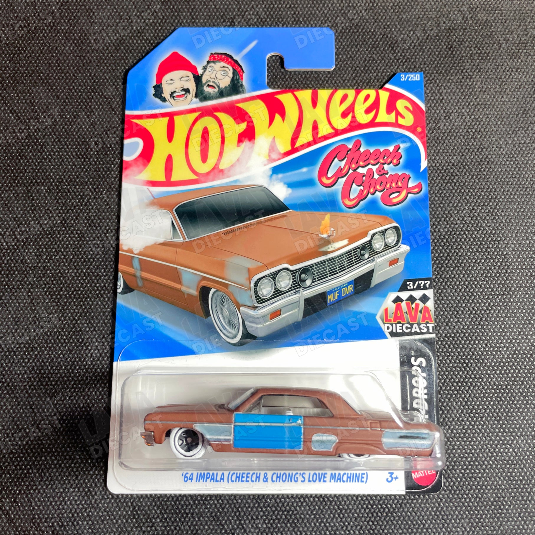 CHEECH & CHONG LOVE MACHINE ‘64 CHEVY IMPALA CUSTOM HOT WHEELS PREMIUM DIECAST TOY CAR SET | COLLECTOR EDITION