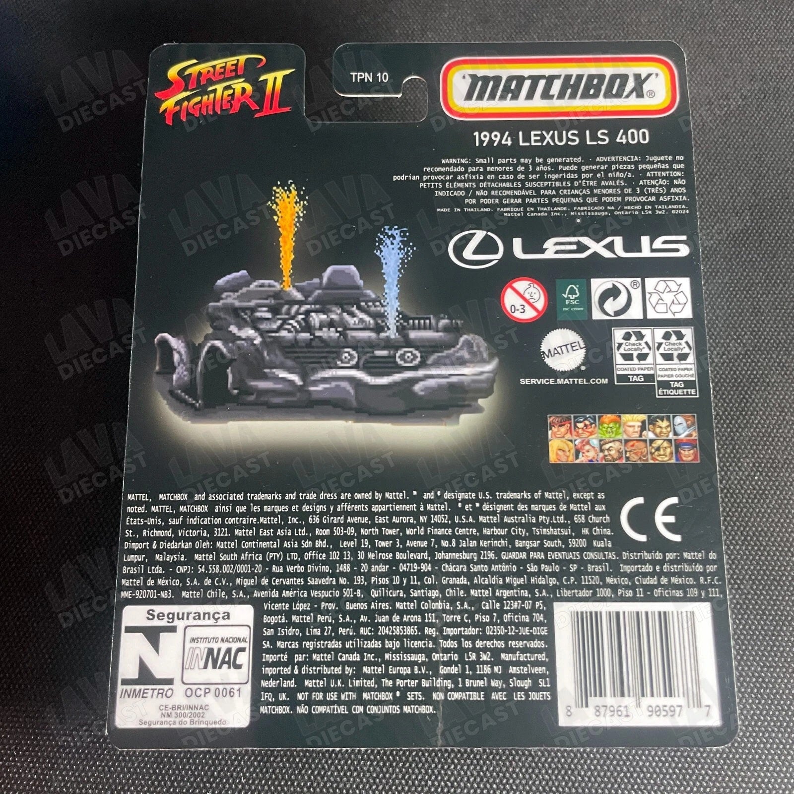 STREET FIGHTER II LEXUS LS 400 MATCHBOX + PREMIUM CUSTOM CARD SET | 1:64 DIECAST COLLECTOR EDITION